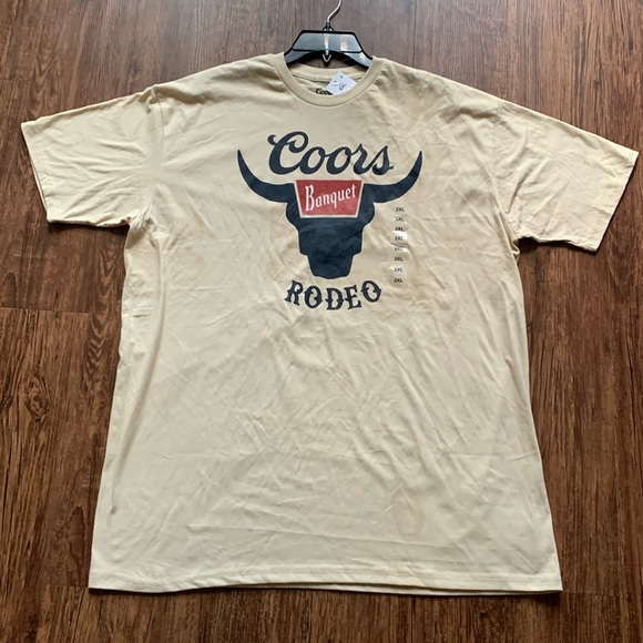 Coors Brewing Rodeo Graphic T-Shirt Beige Men’s 2XL NWT - Picture 1 of 6